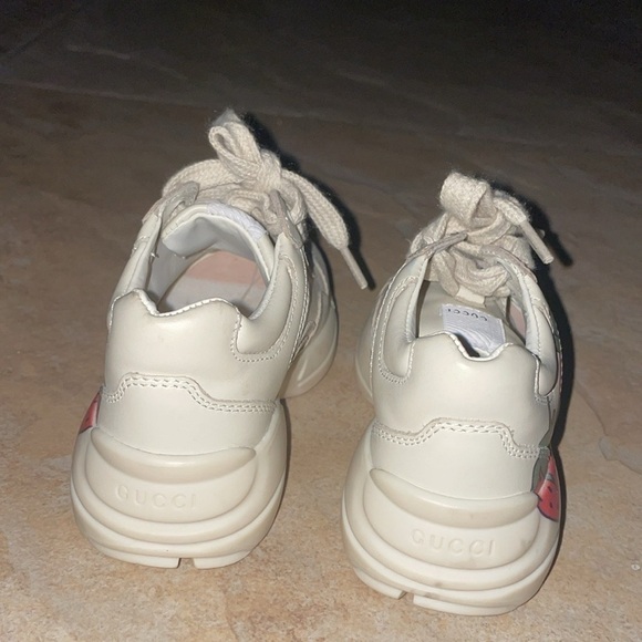 Baby Gucci Beige Multicolour Rhyton Strawberry Sneaker size 20 - Picture 5 of 9